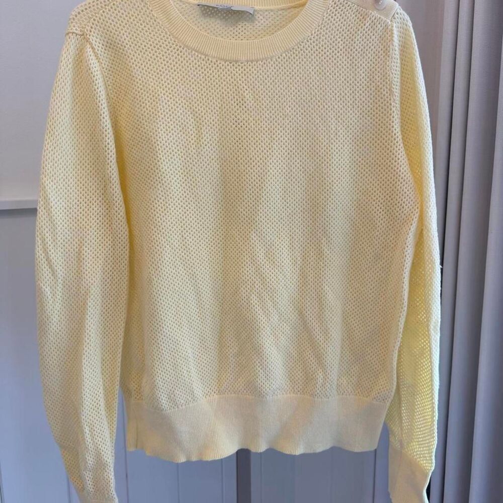 Loft Women's Yellow and Cream Jumper